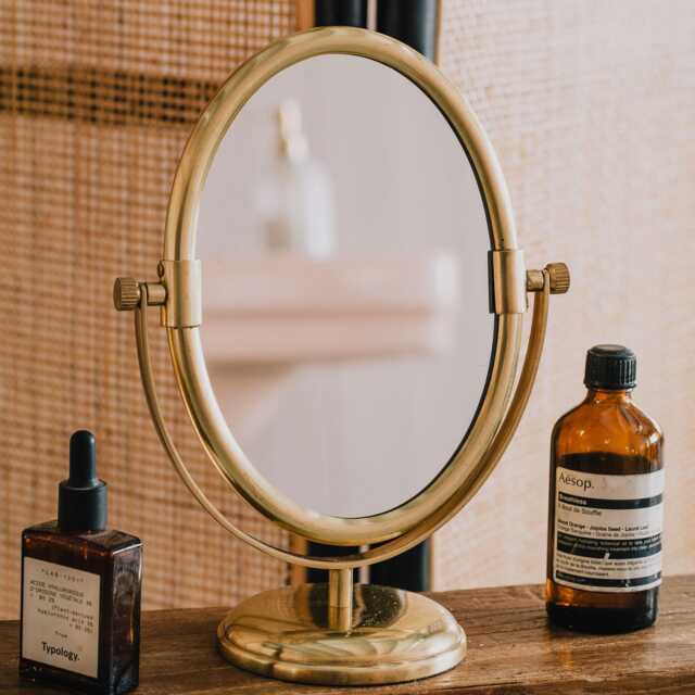 Graham and Green Marisol Gold Oval Table Mirror - image 1