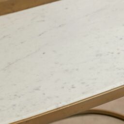 Graham and Green Beau Drinks Trolley with White Marble and Glass Shelves - thumbnail 3