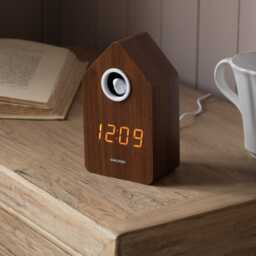Graham and Green Dark Wooden LED Cuckoo Alarm Clock - thumbnail 1