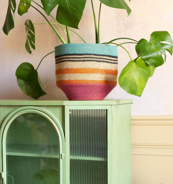 Graham and Green Multicoloured Stripe Basket - image 1