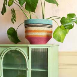 Graham and Green Multicoloured Stripe Basket - thumbnail 2
