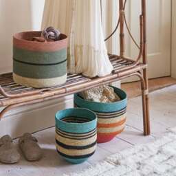 Graham and Green Multicoloured Stripe Basket - thumbnail 4