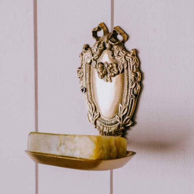 Graham and Green Juliette Antique Brass Soap Dish - image 1