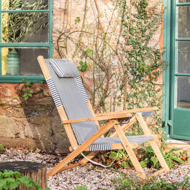 Graham and Green Riviera Navy Stripe Deck Chair - image 1