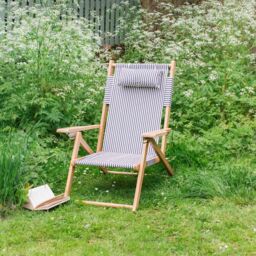 Graham and Green Riviera Navy Stripe Deck Chair - thumbnail 3