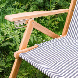 Graham and Green Riviera Navy Stripe Deck Chair - thumbnail 4