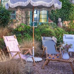 Graham and Green Riviera Navy Stripe Deck Chair - thumbnail 2