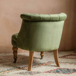 Graham and Green Trianon Moss Green Velvet Cocktail Chair - thumbnail 4