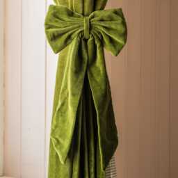 Graham and Green Set of Two Avocado Velvet Bow Curtain Tie Backs