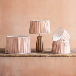 Graham and Green Dusty Rose Pleated Straight Empire Lampshade - 10 inch - thumbnail 1