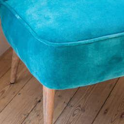Graham and Green Alpana Teal Velvet Cocktail Chair - thumbnail 4