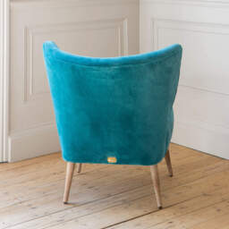 Graham and Green Alpana Teal Velvet Cocktail Chair - thumbnail 3