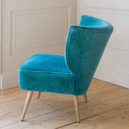 Graham and Green Alpana Teal Velvet Cocktail Chair - thumbnail 2