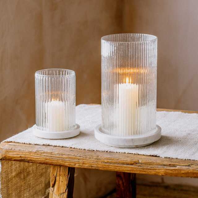 Graham and Green White Marble Small Candle Holder - image 1