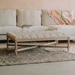 Graham and Green Bobbin Natural Linen Large Coffee Table - thumbnail 5