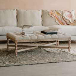 Graham and Green Bobbin Natural Linen Large Coffee Table - thumbnail 1