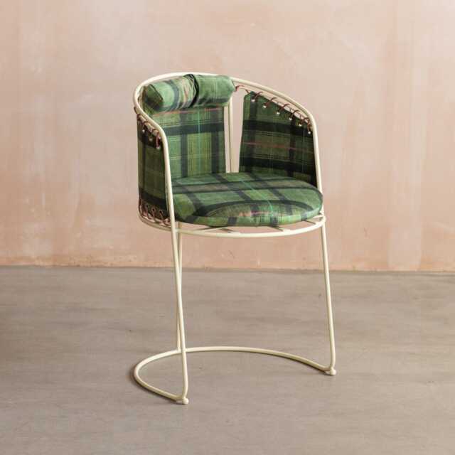 Graham and Green Strung Tartan Velvet Chair - image 1