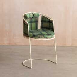 Graham and Green Strung Tartan Velvet Chair - thumbnail 1