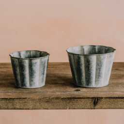Graham and Green Set of Two Zinc Fluted Planters - thumbnail 2