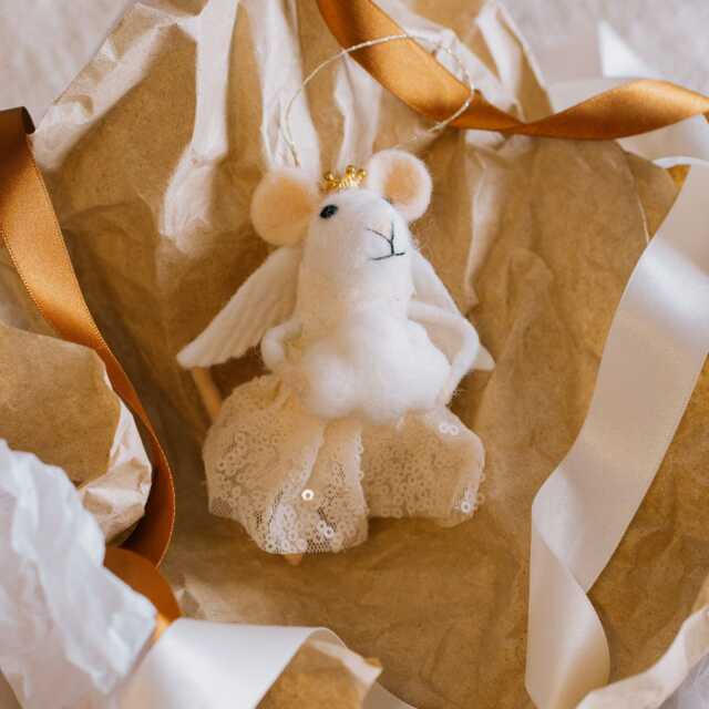 Graham and Green Angel Mouse Hanging Christmas Tree Decoration - image 1