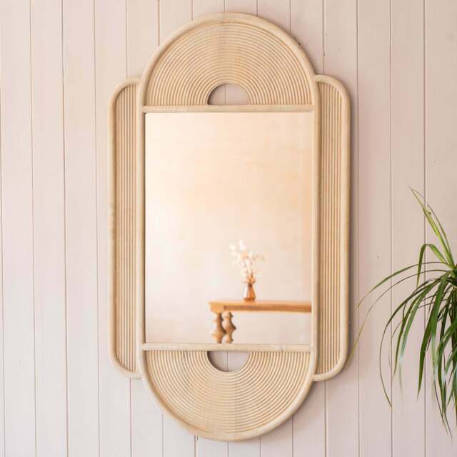 Graham and Green Margot Natural Wooden Wall Mirror - image 1