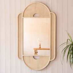 Graham and Green Margot Natural Wooden Wall Mirror - thumbnail 1