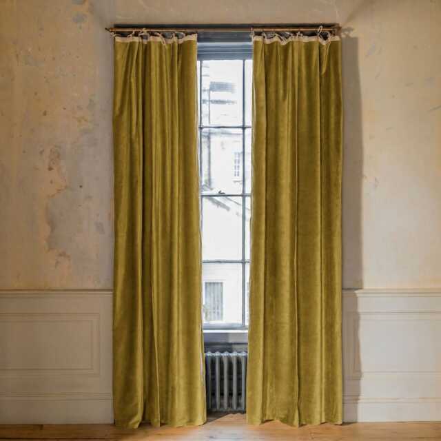 Graham and Green Velvet Single Curtains 140 x 228cm - image 1
