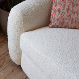Graham and Green Lexi Ivory Bouclé Tub Chair - thumbnail 4