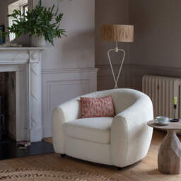 Graham and Green Lexi Ivory Bouclé Tub Chair - thumbnail 2