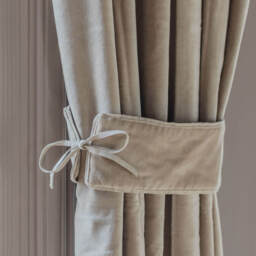 Graham and Green Set of Two Sand Velvet Curtain Tie Backs - thumbnail 1