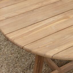 Graham and Green Noa Teak Wood 4 Seater Round Outdoor Table - thumbnail 4