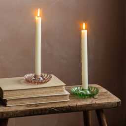 Graham and Green Green Glass Candle Holder - thumbnail 1