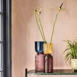 Graham and Green Yellow and Purple Glass Vase