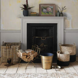 Graham and Green Set of Two Square Wicker Log Baskets - thumbnail 3