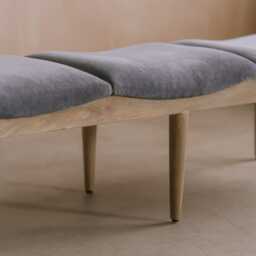 Graham and Green Nala Grey Velvet Bench - thumbnail 3