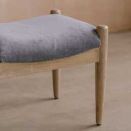 Graham and Green Nala Grey Velvet Bench - thumbnail 4
