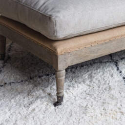 Graham and Green Duke Natural Linen Ottoman - thumbnail 2