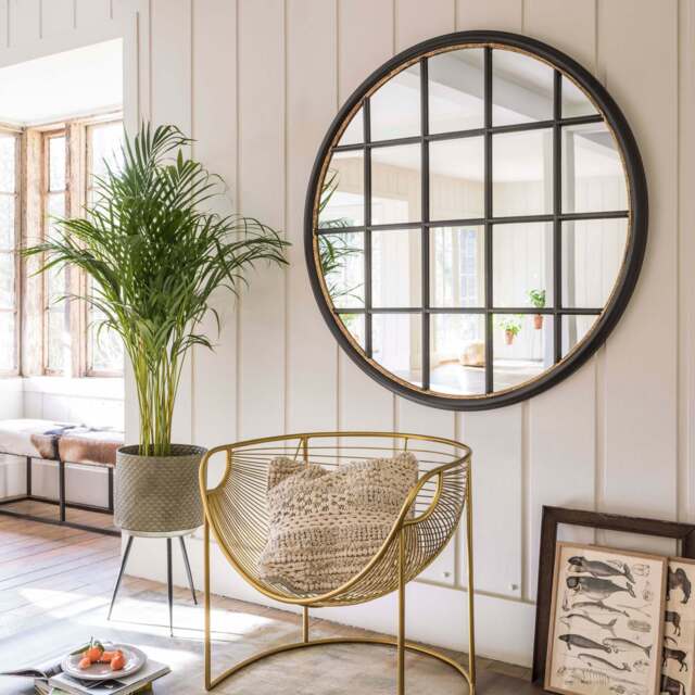 Graham and Green Circular Window Pane Mirror