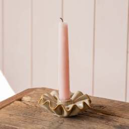Graham and Green Taupe Porcelain Frill Candle Holder - thumbnail 4