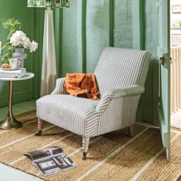 Graham and Green Avree Striped Linen Armchair - thumbnail 3