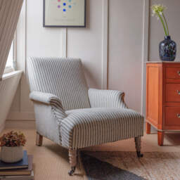 Graham and Green Avree Striped Linen Armchair