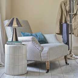 Graham and Green Avree Striped Linen Armchair - thumbnail 2