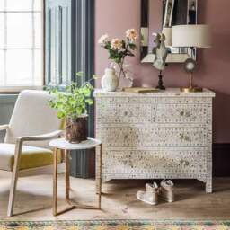 Graham and Green Classic White Mother of Pearl Chest of Drawers - thumbnail 3