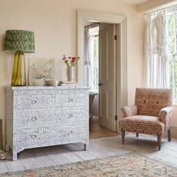 Graham and Green Classic White Mother of Pearl Chest of Drawers