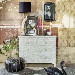 Graham and Green Classic White Mother of Pearl Chest of Drawers - thumbnail 2