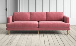 Graham and Green Sydney 3 Seater Sofa in Pink Classic Velvet