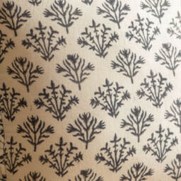 Graham and Green Black Coral Block Printed Large Rectangular Cushion - thumbnail 2