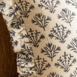 Graham and Green Black Coral Block Printed Large Rectangular Cushion - thumbnail 3