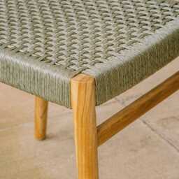 Graham and Green Noa Green Teak Wood Outdoor Dining Chair - thumbnail 2
