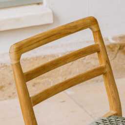 Graham and Green Noa Green Teak Wood Outdoor Dining Chair - thumbnail 3